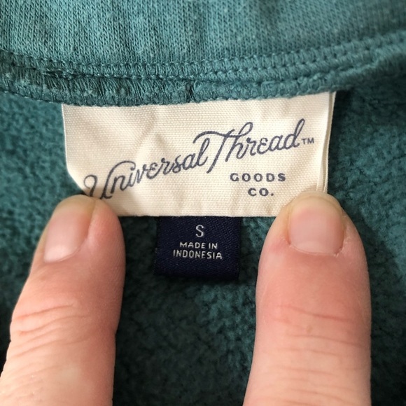 Universal Thread Crop Teal Quarter-Zip Pullover - Picture 5 of 11